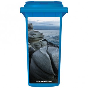 Smooth Rocks On A Shoreline Wheelie Bin Sticker Panel